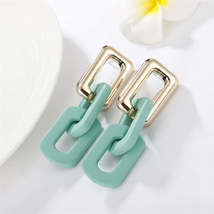 Green Acrylic &amp; 18K Gold-Plated Chain Drop Earrings - £10.38 GBP