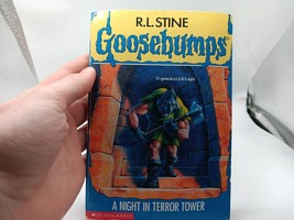 RL Stine Goosebumps A Night in Terror Tower 1st Scholastic Printing 1995 - £7.73 GBP