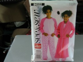 Butterick B4322 Kids Robe & Pajamas Pattern - Sizes 12 & 14 - $7.65