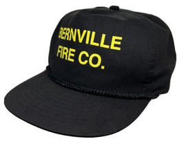 Vintage Bernville Fire Company PA Fire Department Black Rope Snapback Hat Cap - £15.56 GBP