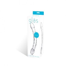 GLAS DOUBLE TROUBLE DOUBLE HEAD G SPOT DOULBE DILDO HANDBLOWN RIBBED 9.5... - $25.73