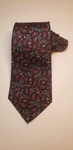 Christian Dior Mens Paisley Black Red Blue White Necktie All Silk Vintag... - $22.99