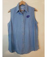 kstate kansas football wildcats denim Sleeveless top Womens Size LARGE C... - $319.12 MXN