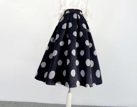 Winter Polka Dot Midi Pleated Skirt Women Custom Plus Size Pleated Party Skirt image 8
