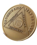 RecoveryChip 8 Year AA Medallion Large 1.5&quot; Heavy Premium Bronze Sobriet... - $3.46