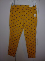 Old Navy Pixie Ankle Ladies COTTON/SPANDEX Cropped PANTS-6-NWT-GOLD W/FLORAL - £10.96 GBP