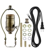 Lamp Rewire Kit,Make A Lamp Or Repair Kit,3-Way Lamp Socket, Antique Bra... - $764.40 MXN