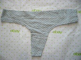 Rue 21 Women&#39;s Thong Panties LARGE Gray W White Dots - $9.85