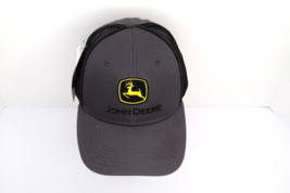 John Deere Mesh Snapback Cap Trucker Baseball Hat Gray &amp; Black - $14.84