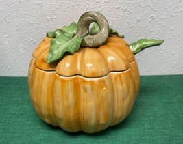 Fitz &amp; Floyd Vegetable Garden Pumpkin Soup Tureen With Ladle - £200.92 GBP