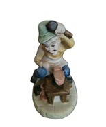 Vintage Taiwan Porcelain Bisque Shoe Maker Cobbler Figurine  Hand Painted - $148.55 MXN