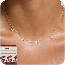 Mothers Day Gift for Mom Wife, Mama Necklace for Women Trendy 14K Gold P... - £17.19 GBP