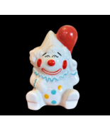 Vintage Clown Sitting with Red Balloon Yellow Blue Polka Dots Ceramic 4 ... - £4.66 GBP