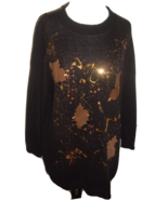 Vintage Sweater Artsy Zee Wear New York Black Mod Long USA L XL Retro glam - £21.09 GBP