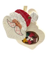 Santa Face Locket Charm Holder Necklace Christmas Handmade 5 Charms - £14.92 GBP