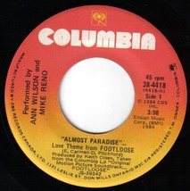 Ann Wilson Mike Ren Almost Paradise 45 rpm Loverboy Strike Zone Canadian Press - £5.49 GBP