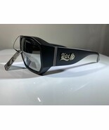 men's hexagonal shaped sunglasses with black frame and gray reflective lenses - $9.50