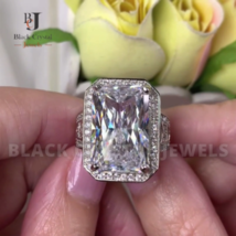 Anello di fidanzamento da donna Halo con diamante a taglio radiante da 8,50... - £77.98 GBP