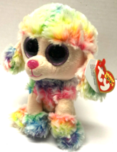 Ty RAINBOW Beanie Boo 6&quot; Poodle Dog Plush Figure - £15.69 GBP