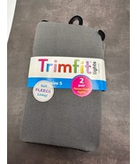 Trimfit Girls&#39; 2-Pair Fleece-Lined Tights (S 4-6) | Gray &amp; Pink | Warm NWT - $128.49 MXN
