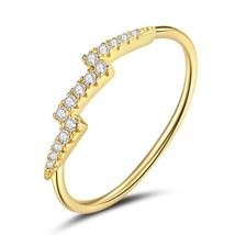 925 Sterling Silver Gold Meteor Ring Arrow Stars Rings for Women Orbit Crystal L - £16.06 GBP