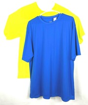 2 Shirts Mens Large Yellow Blue Bobcats Football - £25.13 GBP