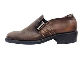 Men’s Square Toe Brown Leather EU 24 US 8 Loafers Made in Italy - £4.66 GBP