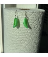 Handmade dangle/drop Barbie shoe earrings, Green. Sterling silver ear wi... - €6,05 EUR