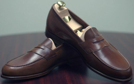 New Men&#39;s Handmade Leather Shoes, Men&#39;s Genuine Leather Penny Loafers Dress Shoe - £143.75 GBP