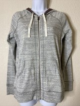 Eddie Bauer Women Size XS Gray Hoodie Southwestern Hood Trim - £8.29 GBP