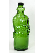 Anchor Hocking Emerald Green 9.75&quot; Moses Gin Liquor Glass Bottle w Cap - £3.54 GBP