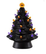 Mr. Halloween Black Ceramic Nostalgic Light-up Tree w/ Pumpkin Topper 12” - €46,95 EUR