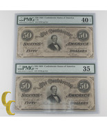 Lote De 2 Secuencial 1864 Confederado Graduado Por PMG Como Ch VF-35 &amp; X... - €474,65 EUR