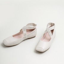 Spring Women Ballet Flats Soft Leather Daily Flat Shoes Comfortable Low Heeled O - £93.29 GBP