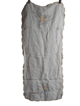 Vintage Yellow Floral handmade rectangle orange Lace dresser scarf runner - $369.39 MXN