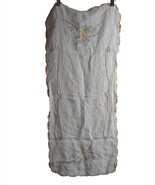Vintage Yellow Floral handmade rectangle orange Lace dresser scarf runner - $19.98