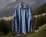 John Ashford Button Up Denim Shirt Mens Large Heavy Cotton Blue Jean Vin... - £14.61 GBP