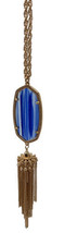Kendra Scott Rayne Blue Stone Pendant Tassel Necklace - £29.80 GBP
