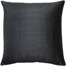 Sankara Black Silk Throw Pillow 18x18, with Polyfill Insert - £35.93 GBP