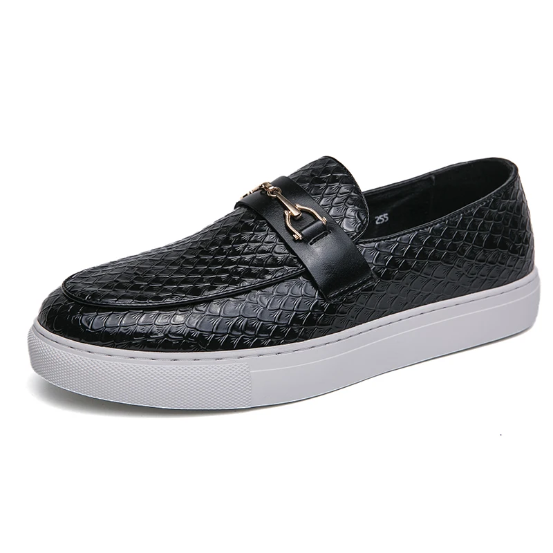 New Black Casual Loafers Men Vulcanize Shoes Brown Slip-On Spring Autumn... - £54.98 GBP