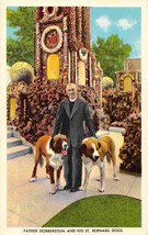 St Bernard Dogs Father Dobberstein Grotto of Redemption West Bend Iowa p... - £5.41 GBP