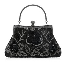 Prem Quality New Elegant Frame Women Formal Beaded Evening Purses and Handbags B - £55.95 GBP