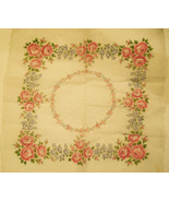 Vintage Franshaw Rose design Handkerchief Hanky with original tag Lavend... - £8.56 GBP