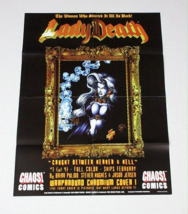 1994 Lady Death promo poster! 24x18 rare vintage Chaos Comics promotional pin-up - £19.77 GBP