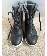 Black Mossimo Women’s Size 8 Boots W Black/Red Laces &amp; Quilted Ankle Design - $303.91 MXN