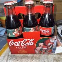 Vintage Holiday 1995 Santa Christmas Coca Cola 6 Pack 8 Oz Bottles - £10.35 GBP