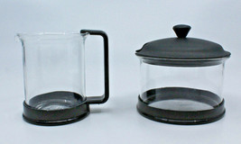Bodum Brazil Glass Sugar Bowl and Creamer Set Clear Md Century Modern Denmark(A) - £29.07 GBP