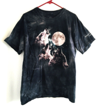 The Mountain T Shirt SZ L Wolf Pack Wolves Moon Graphic Tie Dye Y2K Sedgwick Zoo - £26.53 GBP