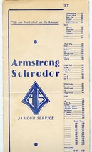 Armstrong Schroder Menu Wilshire &amp; Santa Monica Beverly Hills California 1941 - £75.89 GBP