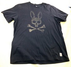 Psycho Bunny By Robert Godley Black Graphic T-Shirt Size 6 Pima Cotton - $298.25 MXN